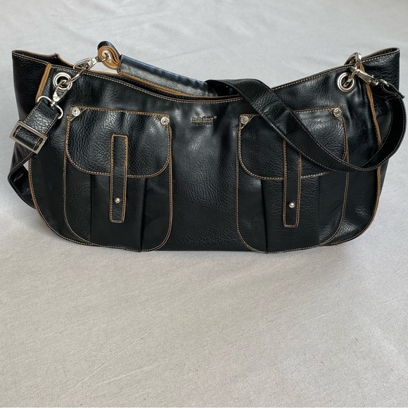 Matt & Nat Brown Vegan Leather Shoulder Strap Satchel Handbag Purse Large - Picture 3 of 14